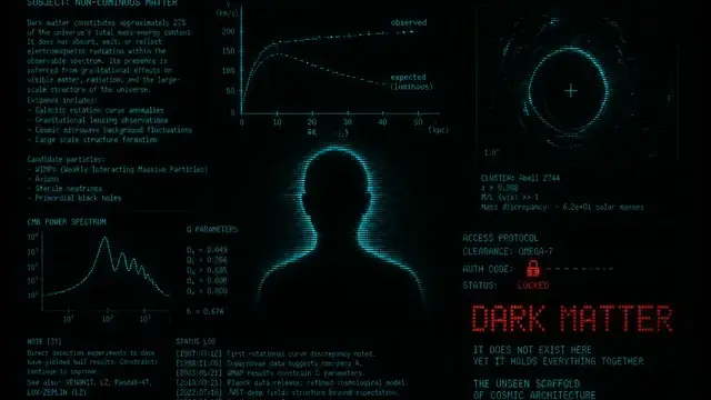 Dark Matter Market glitched CRT channel still on a dark field