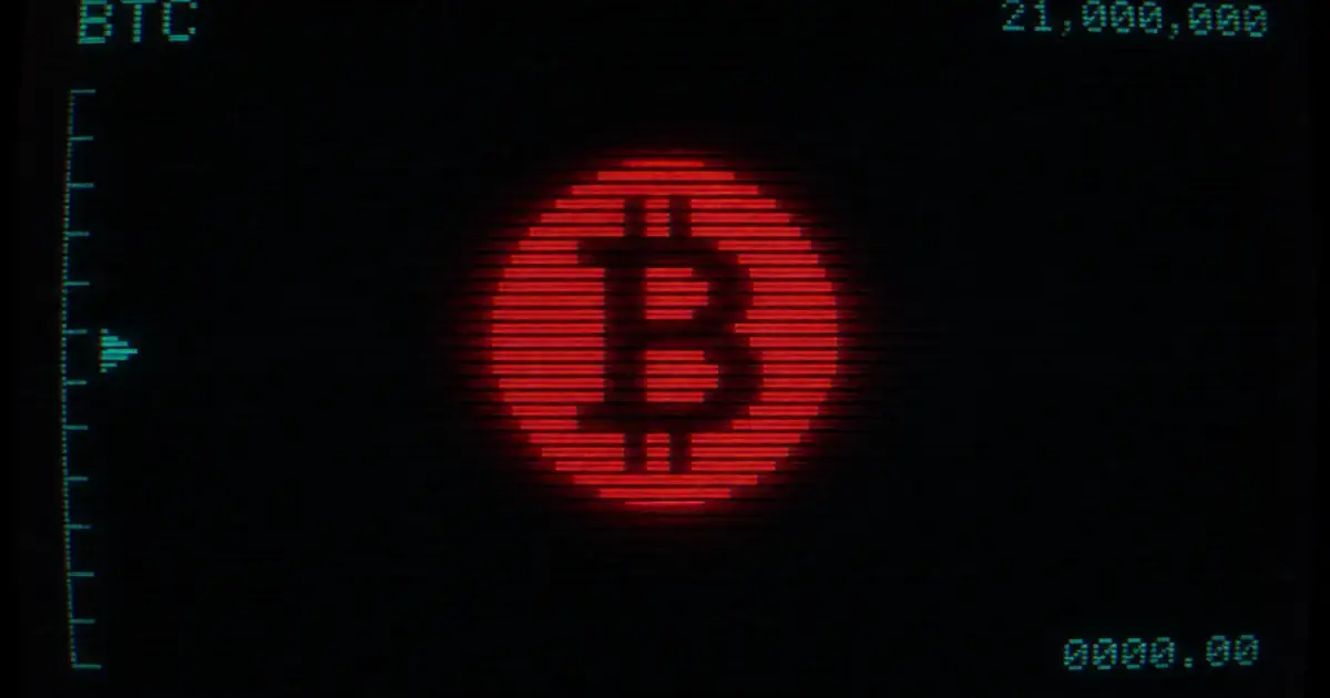 Bitcoin talk as a red disc glow on a dark CRT