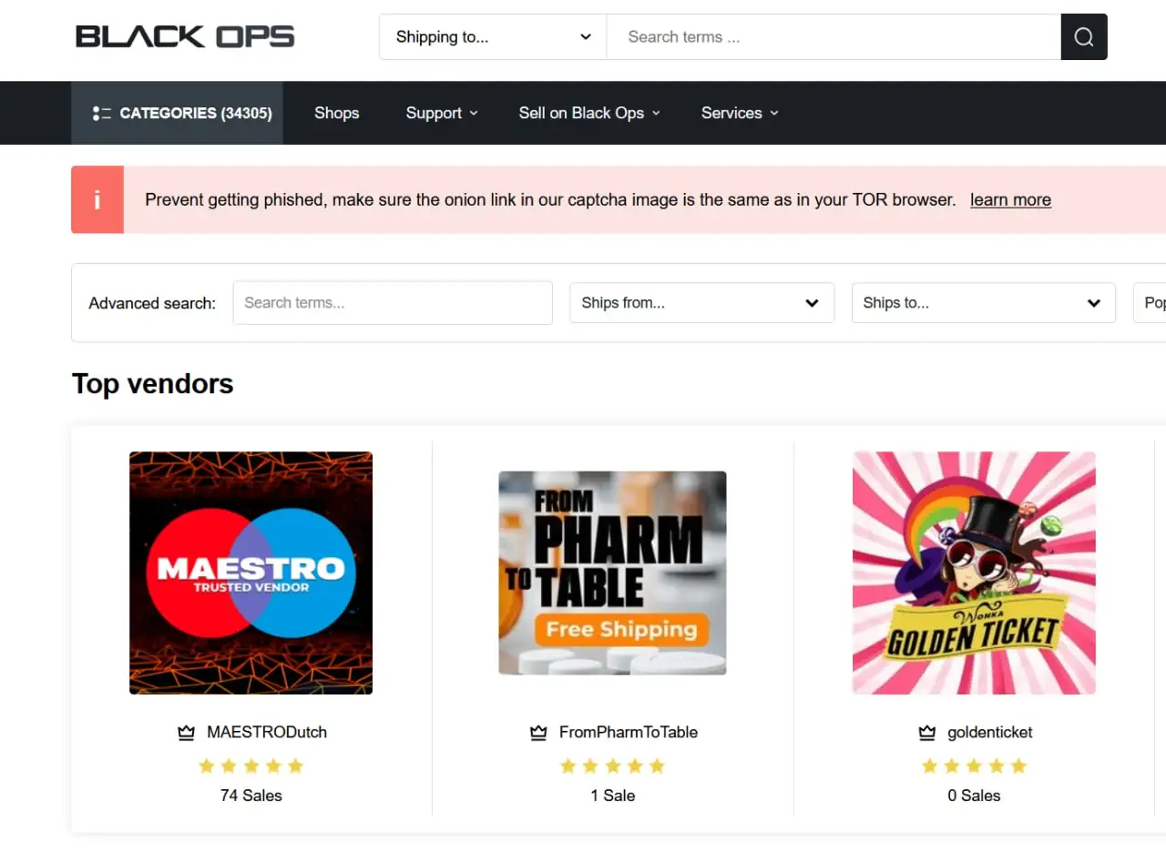 Full BlackOps Market marketplace screenshot shown without cropping